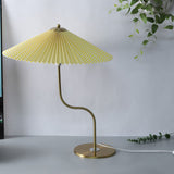 Modern Table Lamp  Pleated Umbrella Shade With Brass Stand - Product detail 5