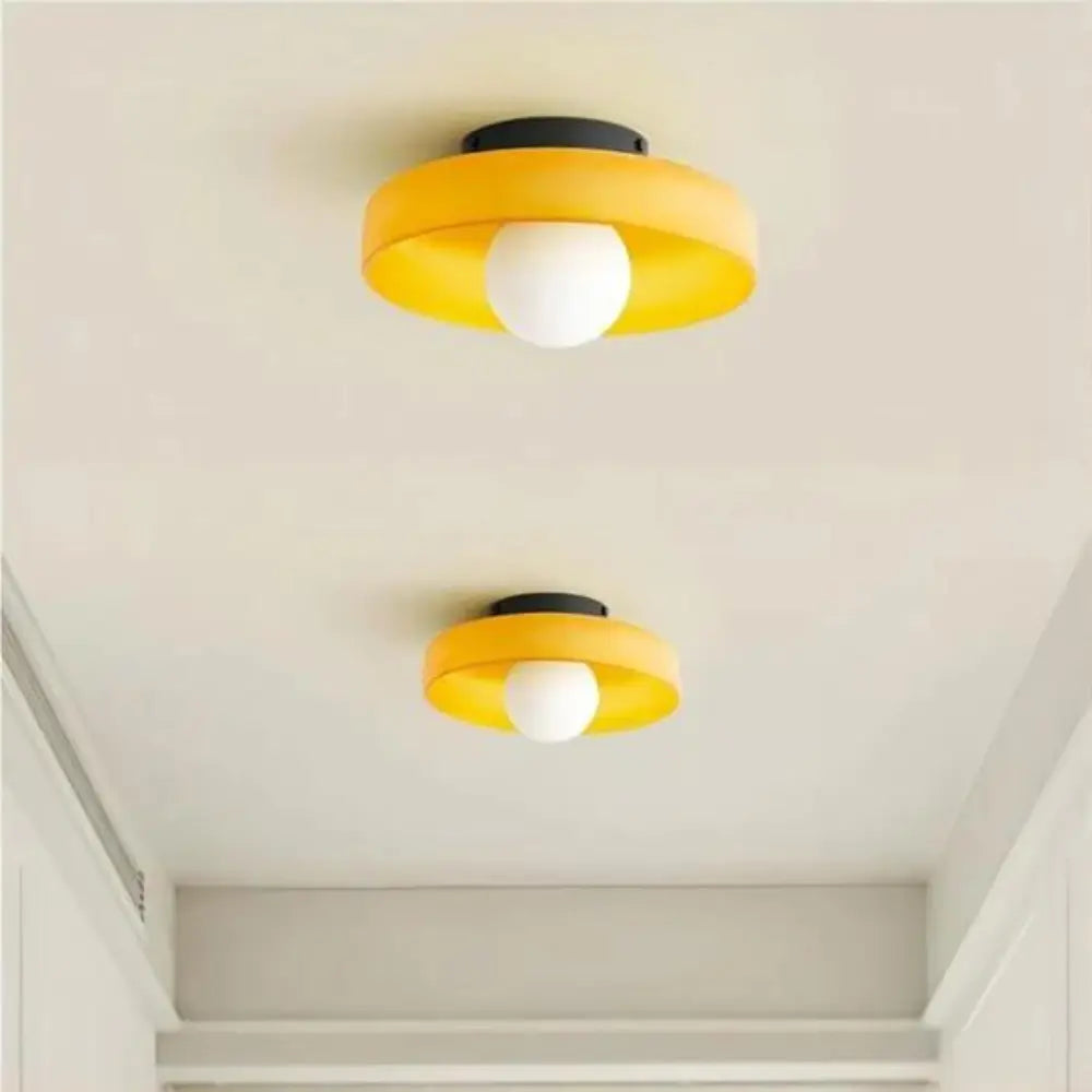 Modern Disc Wall Light  Yellow Interior Accent Lamp - Product example