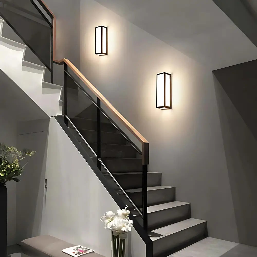 Modern Outdoor Wall Light  Black Frame LED Sconce - Product detail 4
