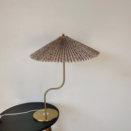 Modern Table Lamp  Pleated Umbrella Shade With Brass Stand - Product detail 9