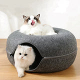 Round Pet Bed  Plush Donut Design With Anti-Slip Base - Product example
