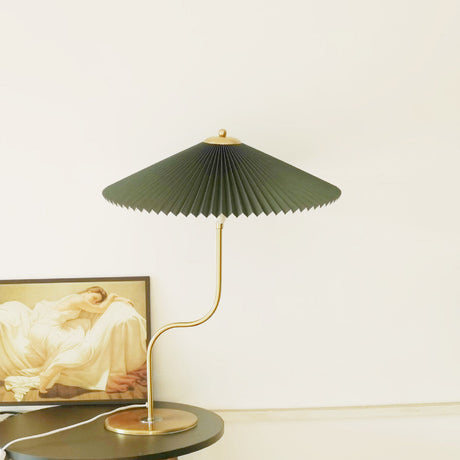 Modern Table Lamp  Pleated Umbrella Shade With Brass Stand - Product detail 10