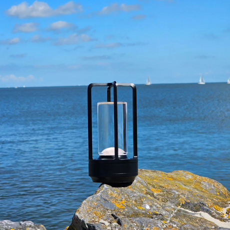 Modern Industrial Table Lamp  Glass Cylinder Metal Frame Design - Product detail 9