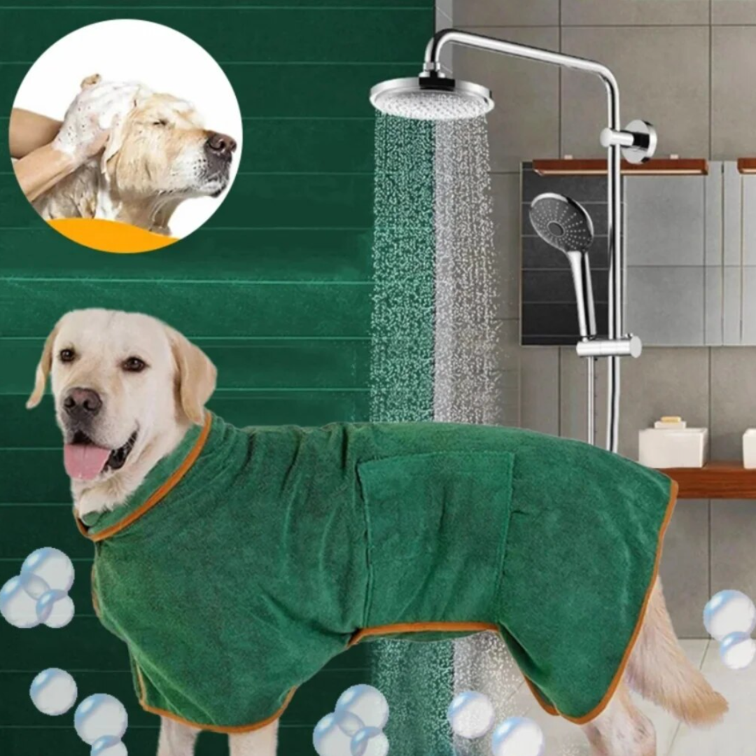 Dog Bathrobe  Fast-Drying Microfiber With Adjustable Fit - Product example