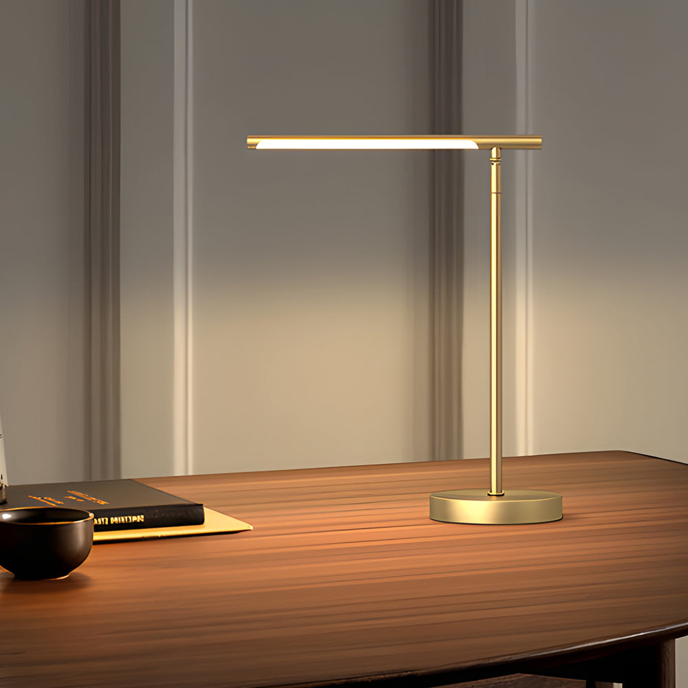 Modern LED Desk Lamp  Adjustable Brass Linear Design - Product example