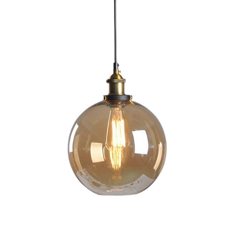 Industrial Glass Pendant Light  Smoke Grey Vintage Shade - Product detail 16