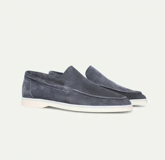 Classic Mens Suede Loafers  Dove Grey Slip-On Design - Product detail 4
