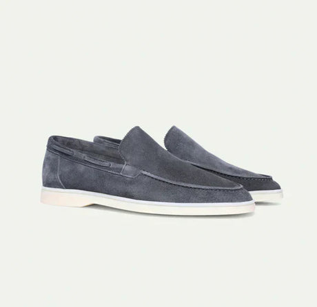 Classic Mens Suede Loafers  Dove Grey Slip-On Design - Product detail 4