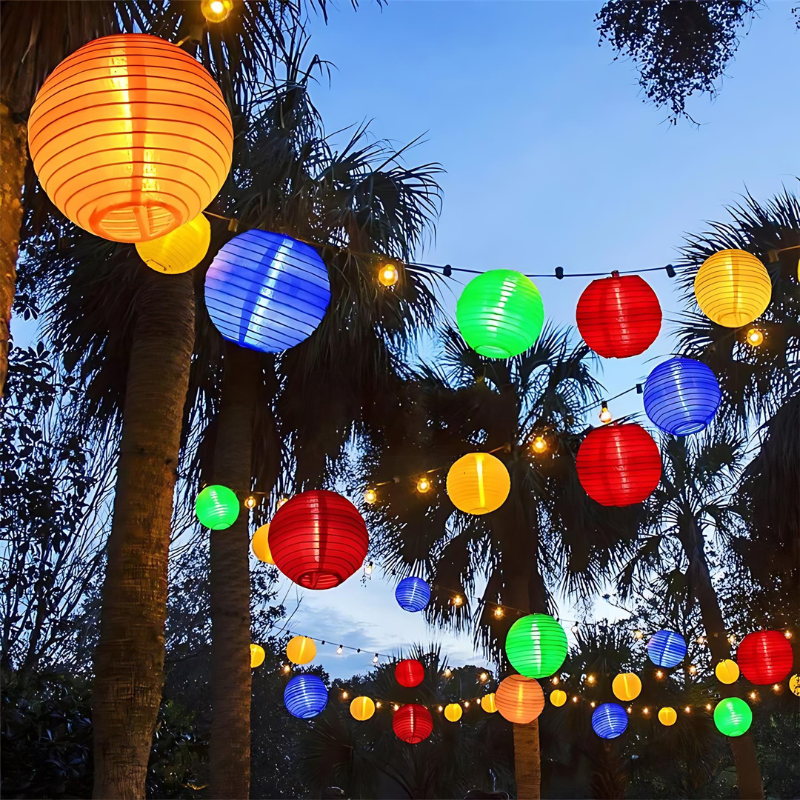 Solar String Lights Outdoor  Multicolor LED Lantern Chain - Detailed view