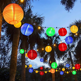 Solar String Lights Outdoor  Multicolor LED Lantern Chain - Detailed view