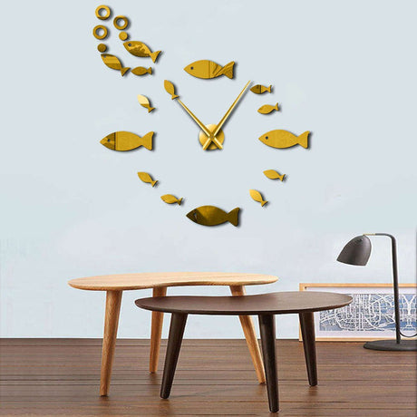 Modern Fish Wall Clock  Black Acrylic Design - Product detail 4