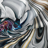 Modern Duvet Cover Set  Abstract Floral Spiral Design - Detailed view