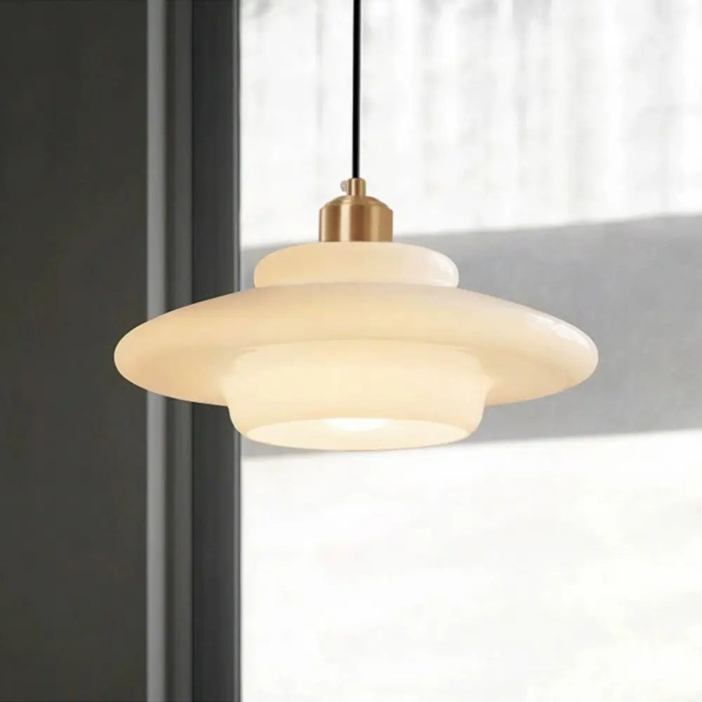 Art Deco Pendant Light  Layered Glass Shade Design - Product detail 9