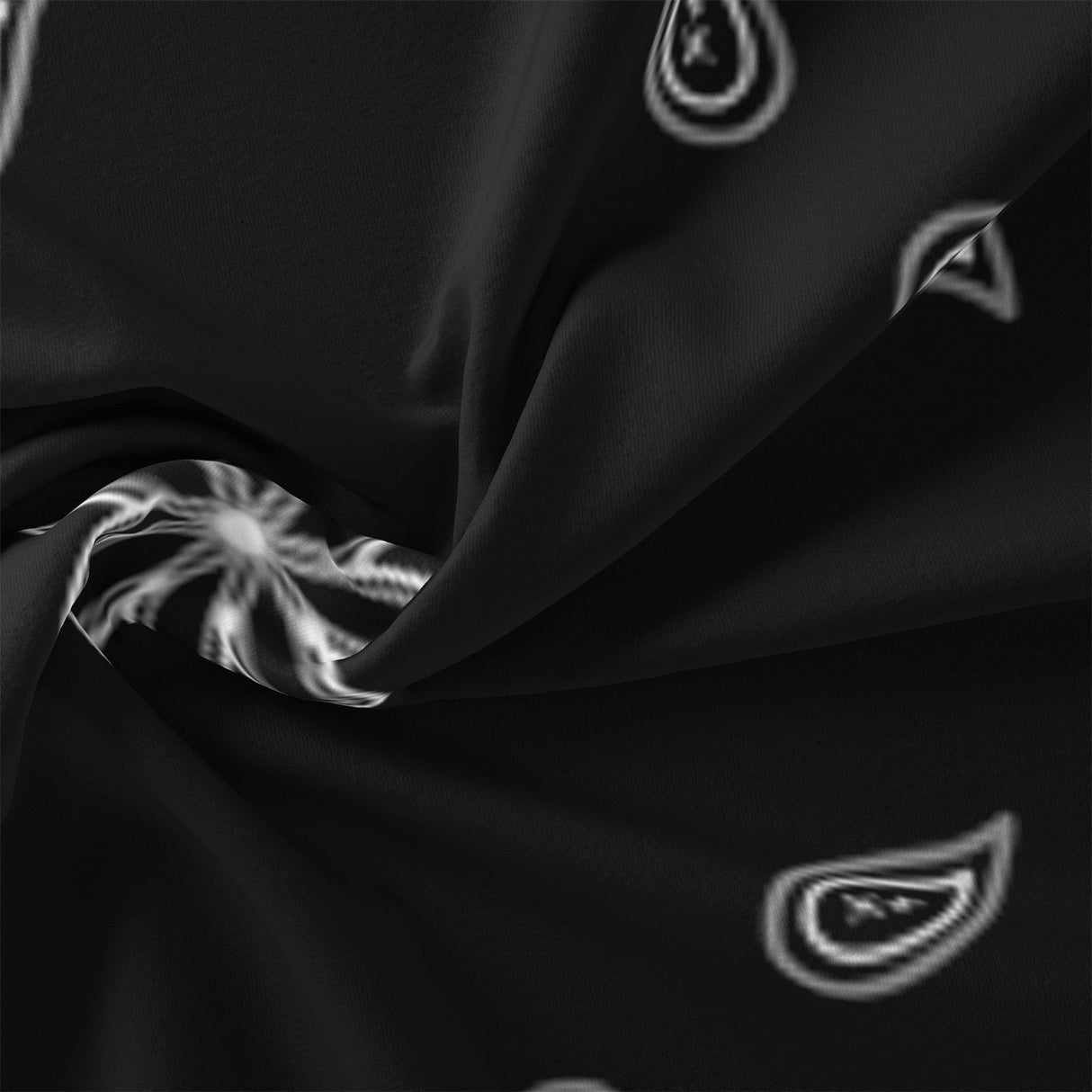 Mandala Cotton Bedding Set  Black Paisley Pattern Design - Detailed view