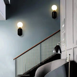Modern Wall Light  Black Metal Globe Sconce - Product example