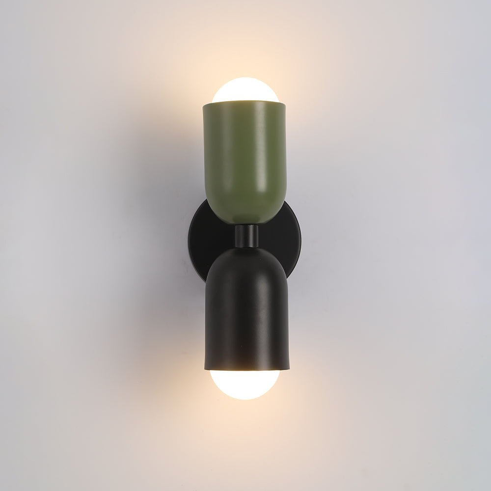 Modern Wall Sconce  Dual Capsule Design in Coral and Cream - Product detail 5