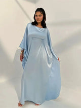 Elegant Maxi Dress  Flowing Cloak Sleeves Design - Product example
