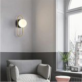 Modern Wall Sconce  Brass Frame Globe Light - Product example