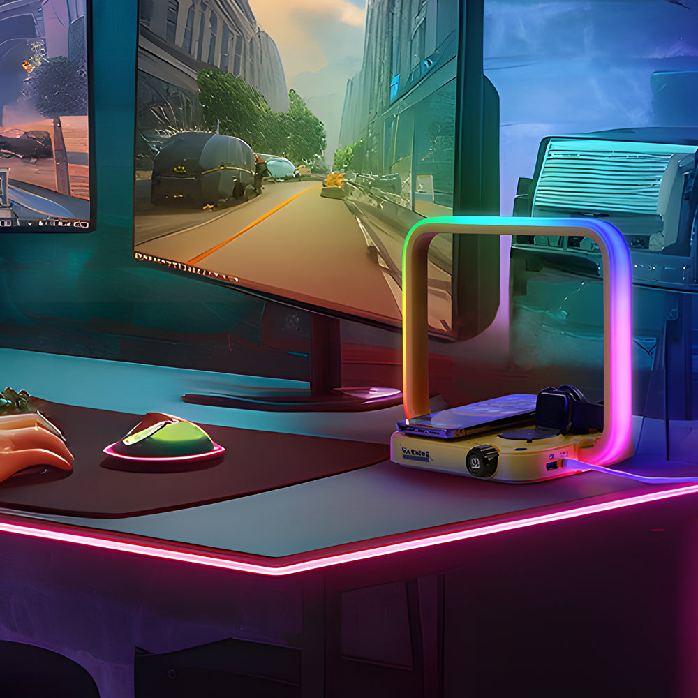 Smart Desk Lamp  RGB Wireless Charging Station - Product example