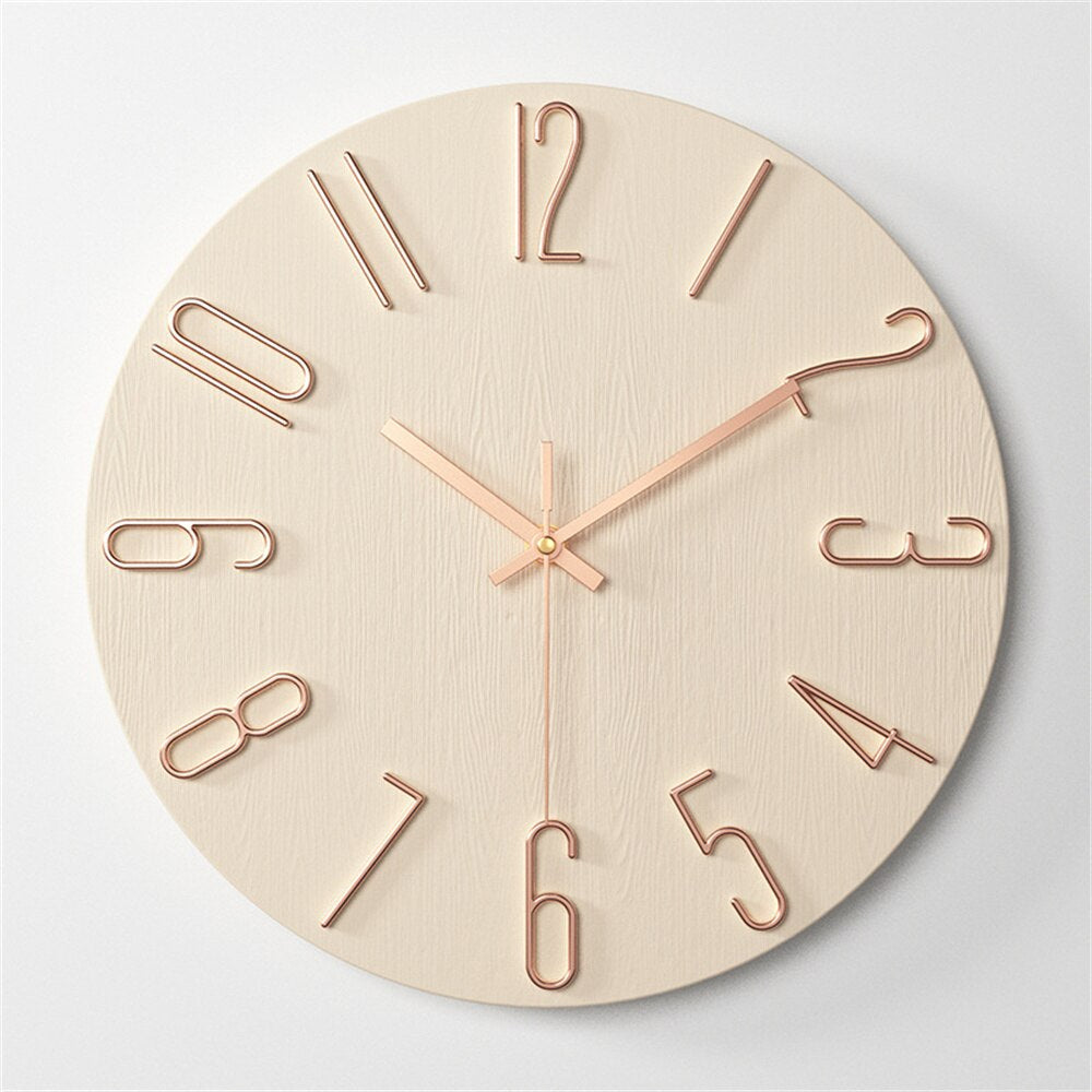 Modern Wall Clock  Blue Face Gold Numbers - Product detail 8