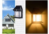 Solar Motion Sensor Wall Light  Modern Black Lantern Design - Product example