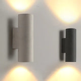 Modern Outdoor Wall Light  Cylindrical Steel LED Sconce - Detailed view