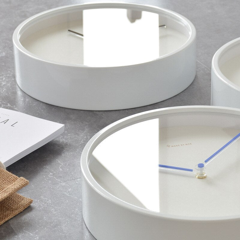 Minimalist Wall Clock  Nordic White Wood Design - Product example