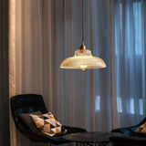 Vintage Glass Pendant Light  Ribbed Dome Shade - Product example