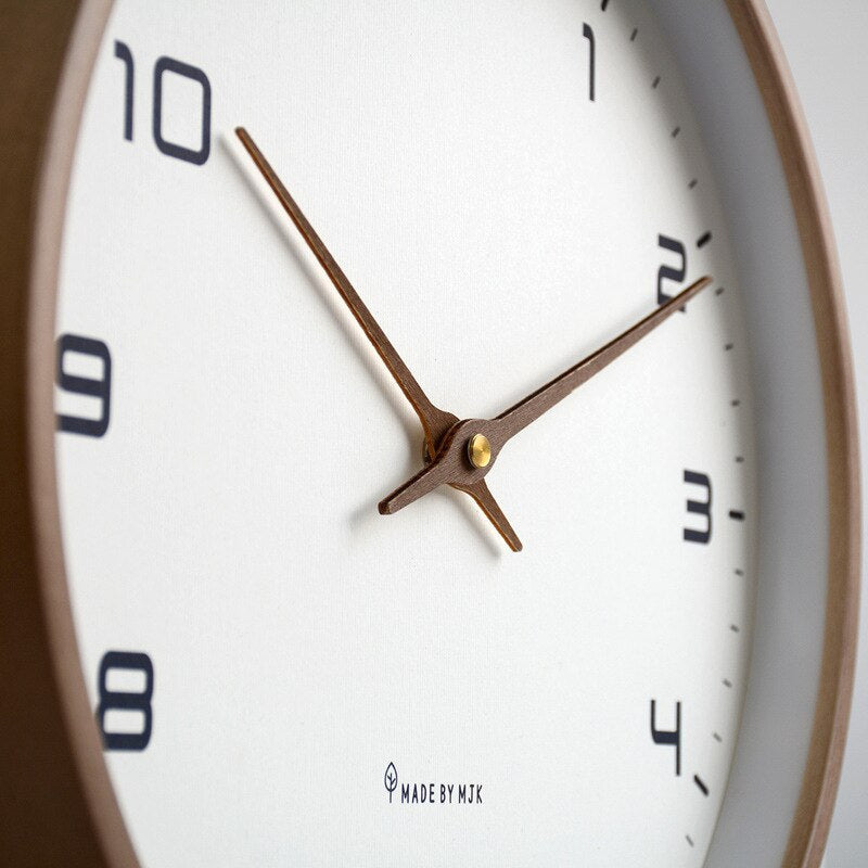 Minimalist Wall Clock  Natural Wood Frame Design - Product example