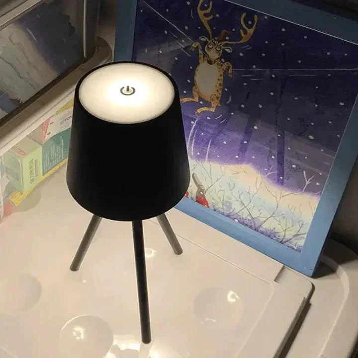 Modern Tripod Table Lamp  Matte Black Metal Design - Product example