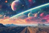 Space Mural Wallpaper | Cosmic Nebula With Planets
