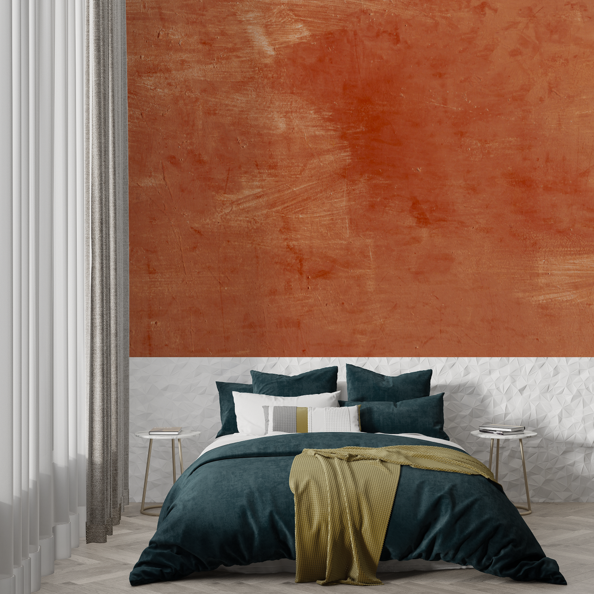 Terracotta Mural Wallpaper | Rustic Textured Design