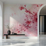 Cherry Blossom Mural Wallpaper | Japanese Watercolor Design