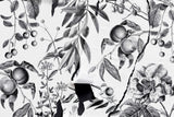 Botanical Mural Wallpaper | Black and White Vintage Fruit Design