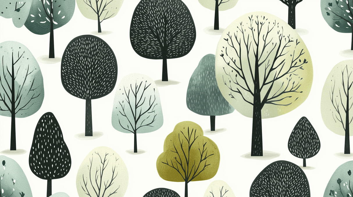Forest Mural Wallpaper | Modern Tree Pattern Design