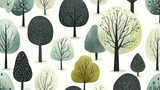 Forest Mural Wallpaper | Modern Tree Pattern Design