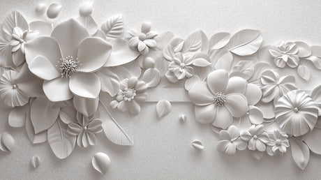 White embossed floral pattern design file showing intricate petal details and texture