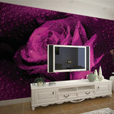 White floral 3D wallpaper making a dining room feel fresh and open