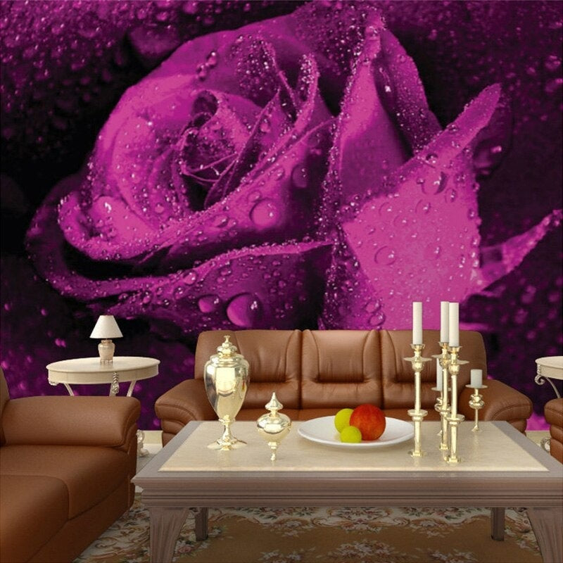 3D white flower wallpaper adding texture to a home office space