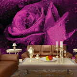 3D white flower wallpaper adding texture to a home office space
