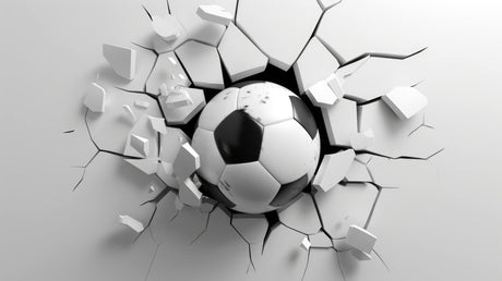 Design file of 3D Football Wallpaper showing detailed breaking wall pattern and soccer ball