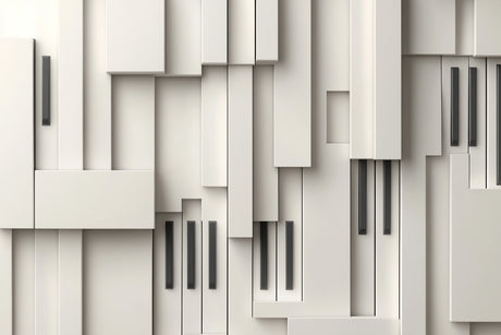 Geometric 3D panel design file showing detailed pattern and neutral color palette