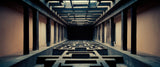 Geometric architectural illusion design file showing intricate patterns and wood tones