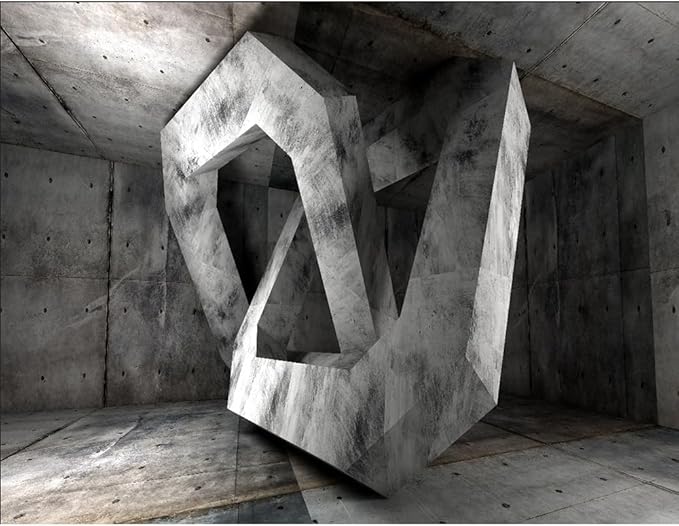 Design file showing detailed 3D geometric concrete pattern with angular shapes and shadow effects