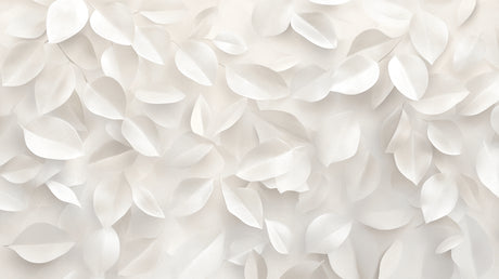 Design file showing detailed 3D white leaves pattern with delicate texture and depth