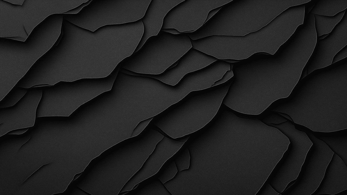 Black layered abstract wallpaper design file showing intricate 3D pattern details