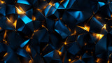 Design file of blue and gold geometric pattern showing intricate 3D detail
