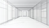 3D architectural geometric wallpaper design file showing precise line pattern and depth effect