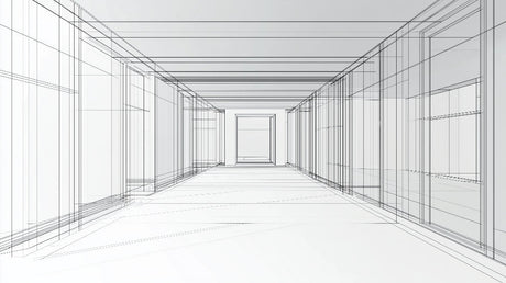 3D architectural geometric wallpaper design file showing precise line pattern and depth effect