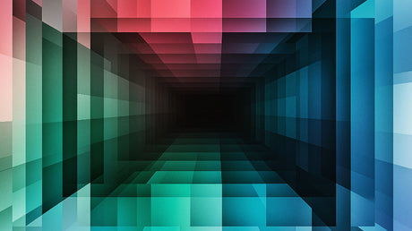 3D Geometric Tunnel design file showing gradient color transitions and precise pattern details